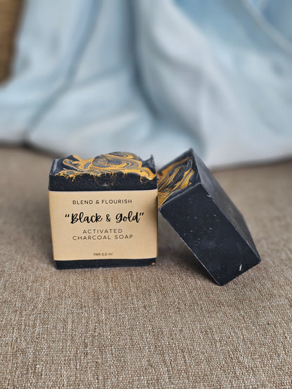 'Black & Gold' Activated Charcoal bar soap