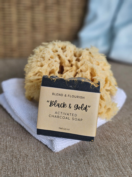 'Black & Gold' Activated Charcoal bar soap