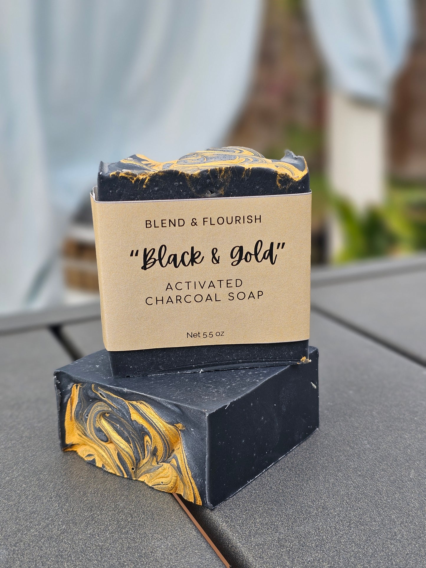 'Black & Gold' Activated Charcoal bar soap